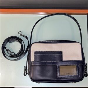 Tory Burch Canvas & Leather Camera Shoulder Bag